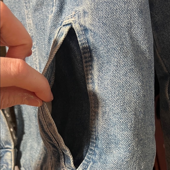 Topshop Cream Sherpa Lined Denim Jacket - Picture 6 of 12